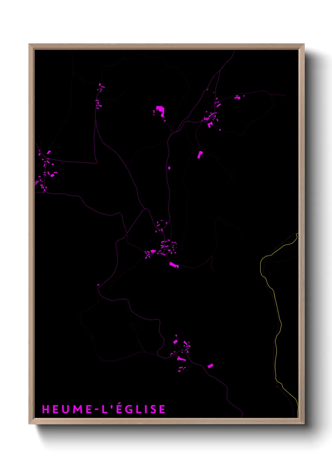 Une affiche de carte sur Heume-l'Église
