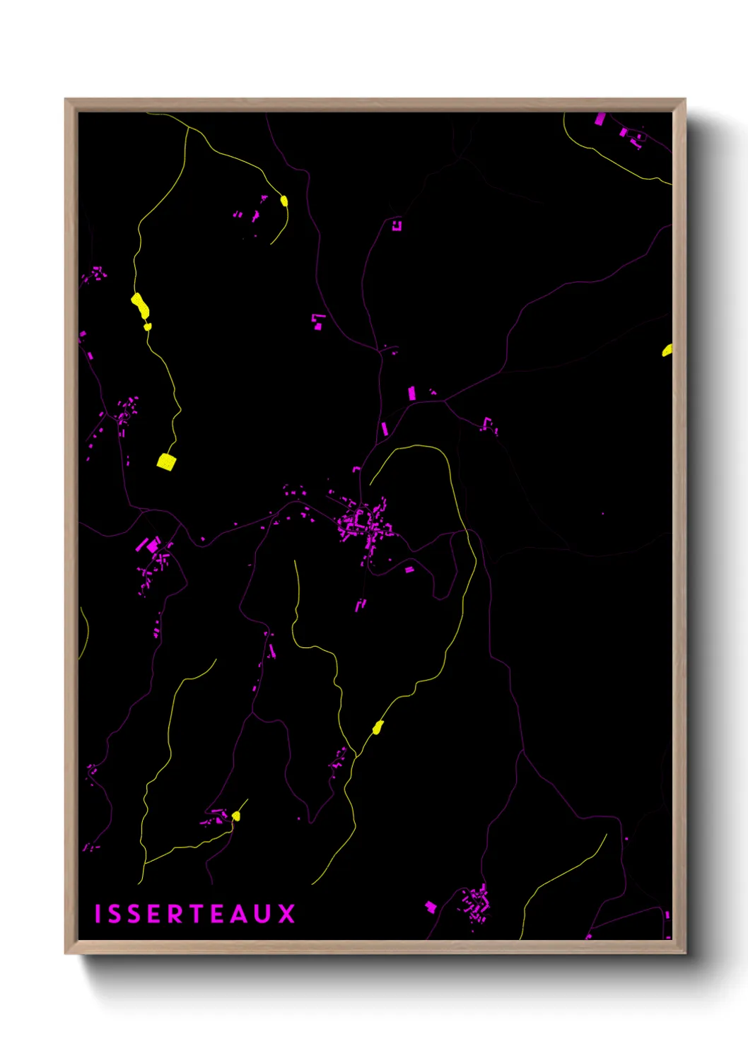 Une affiche de carte sur Isserteaux