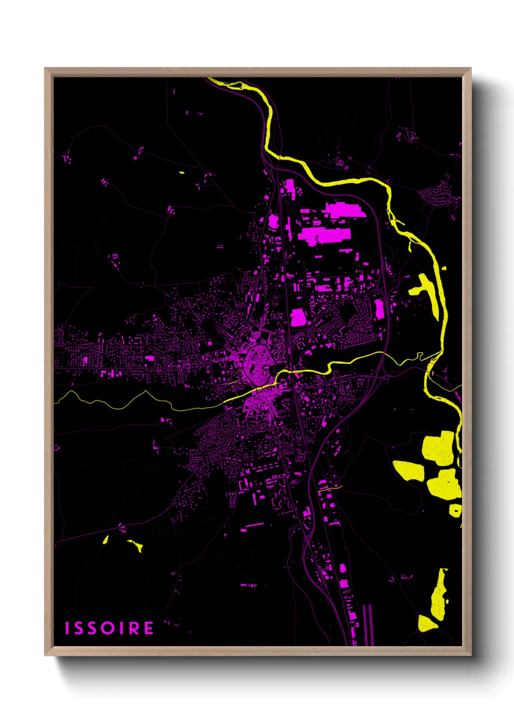 Une affiche de carte sur Issoire