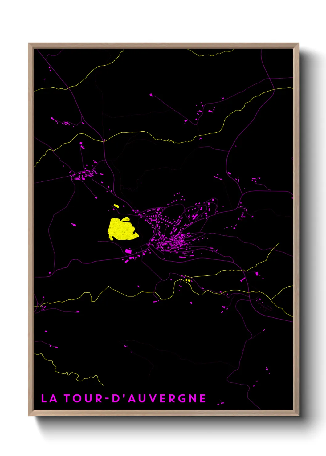 Une affiche de carte sur La Tour-d'Auvergne