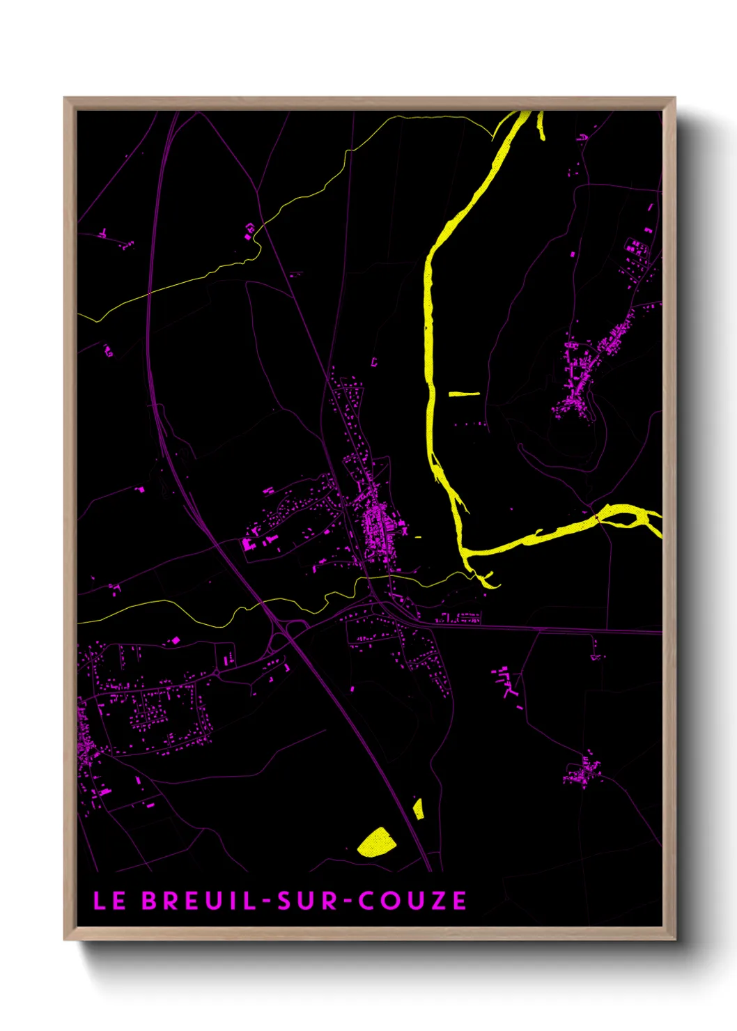 Une affiche de carte sur Le Breuil-sur-Couze