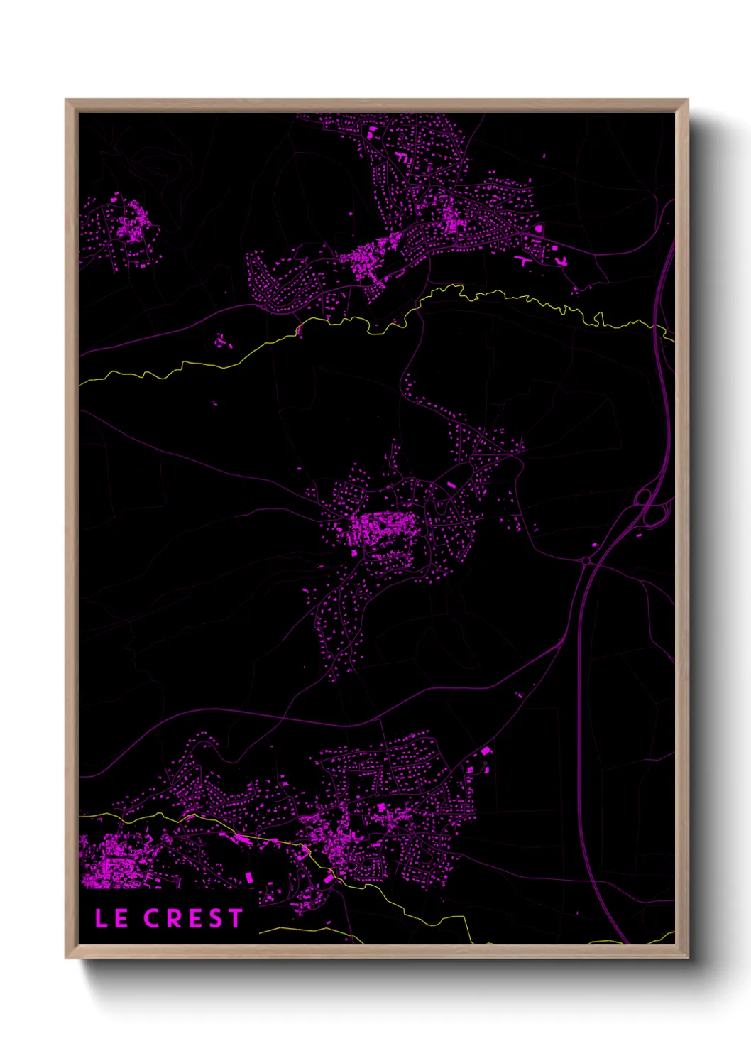 Une affiche de carte sur Le Crest