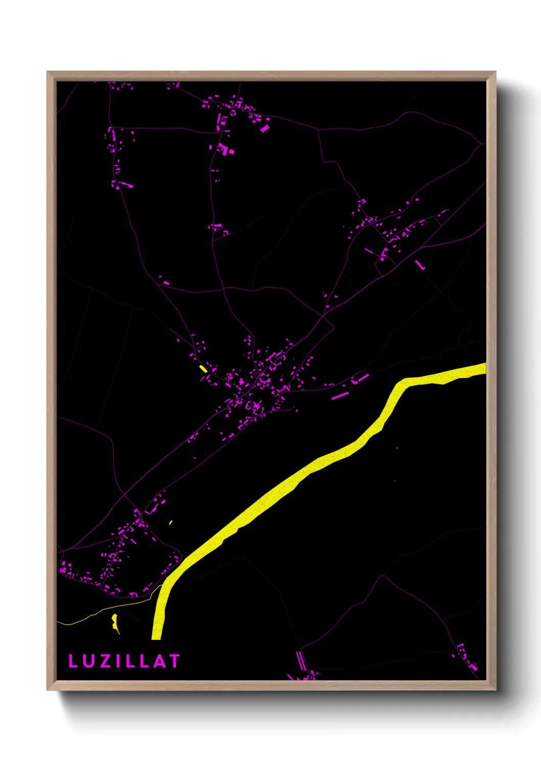 Une affiche de carte sur Luzillat