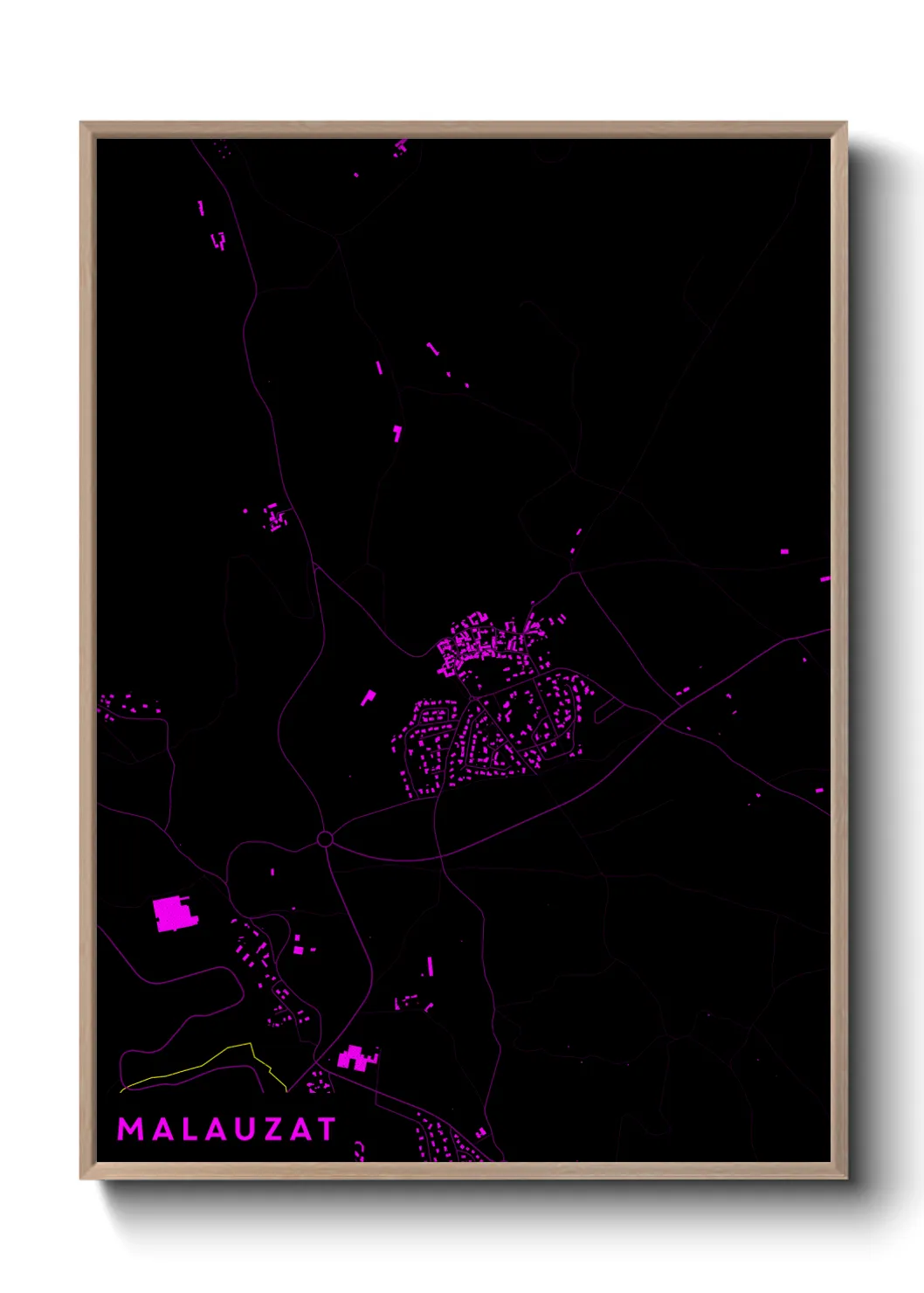 Une affiche de carte sur Malauzat