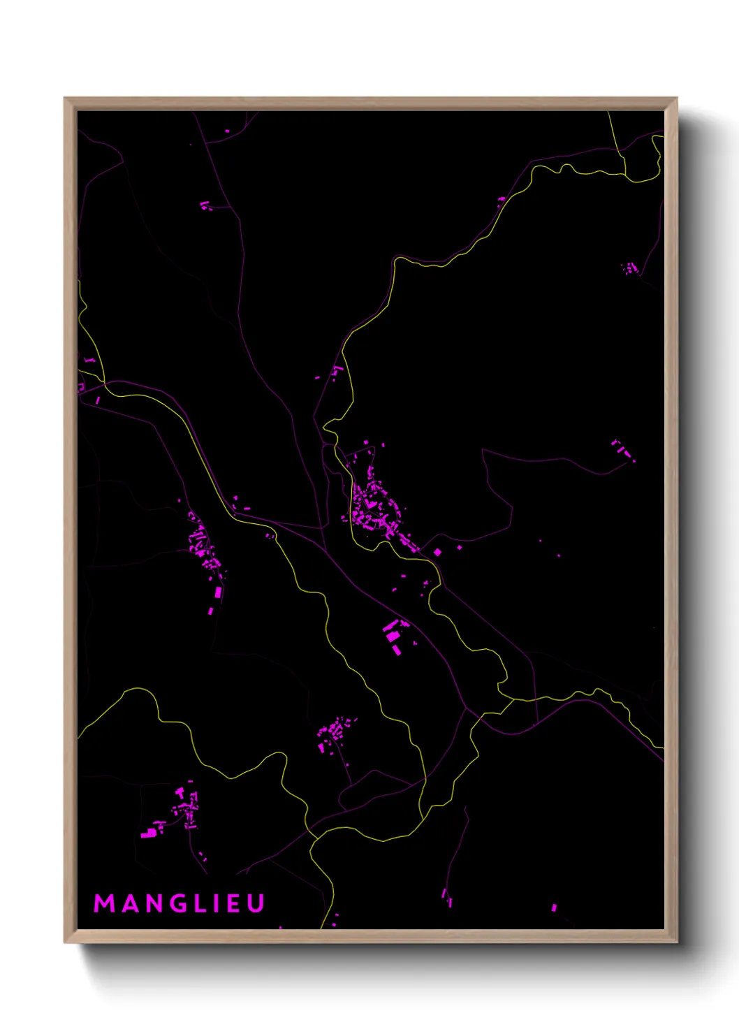 Une affiche de carte sur Manglieu