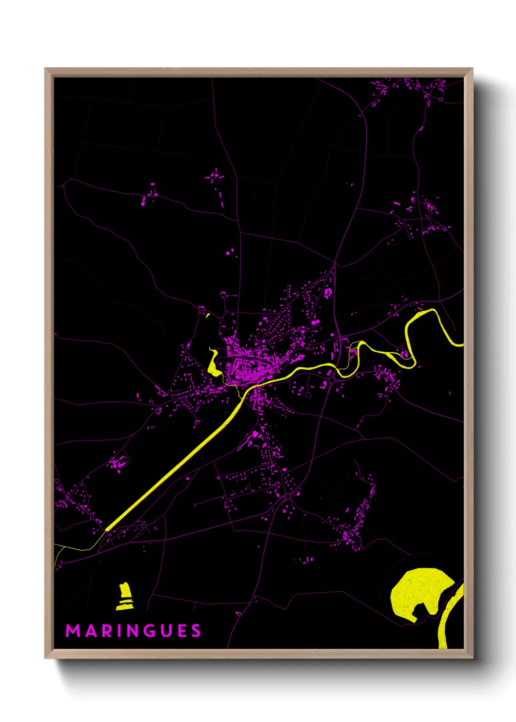 Une affiche de carte sur Maringues