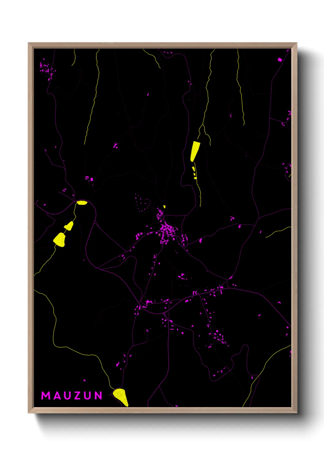 Une affiche de carte sur Mauzun