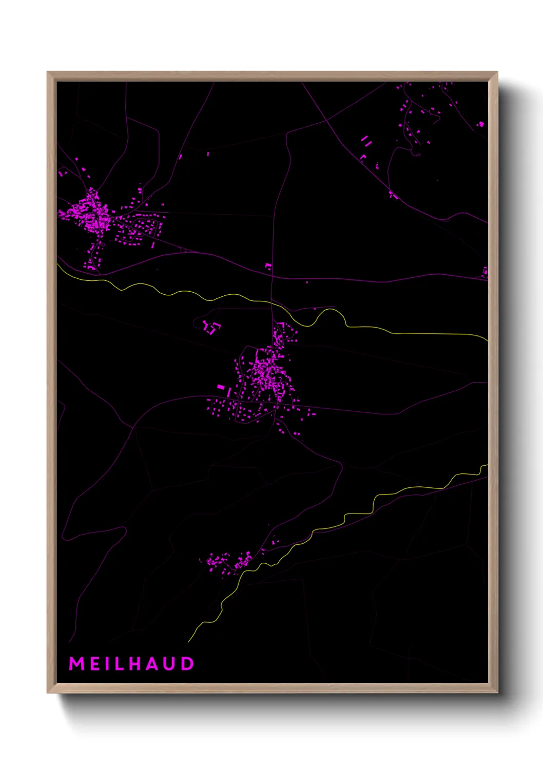 Une affiche de carte sur Meilhaud