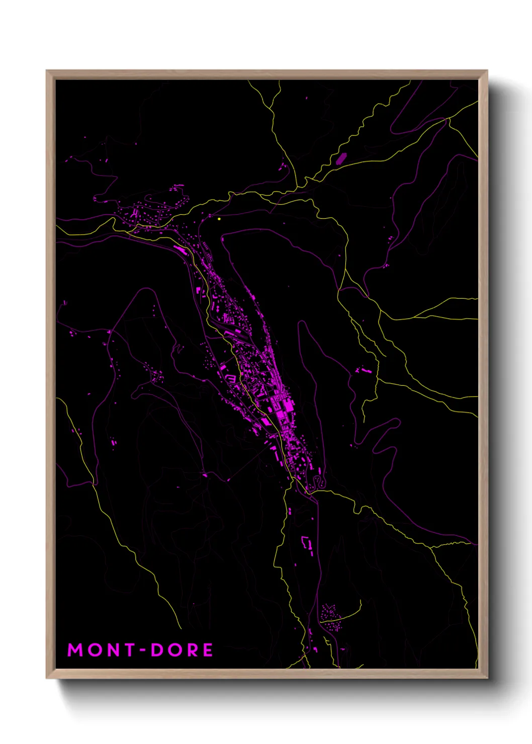 Une affiche de carte sur Mont-Dore