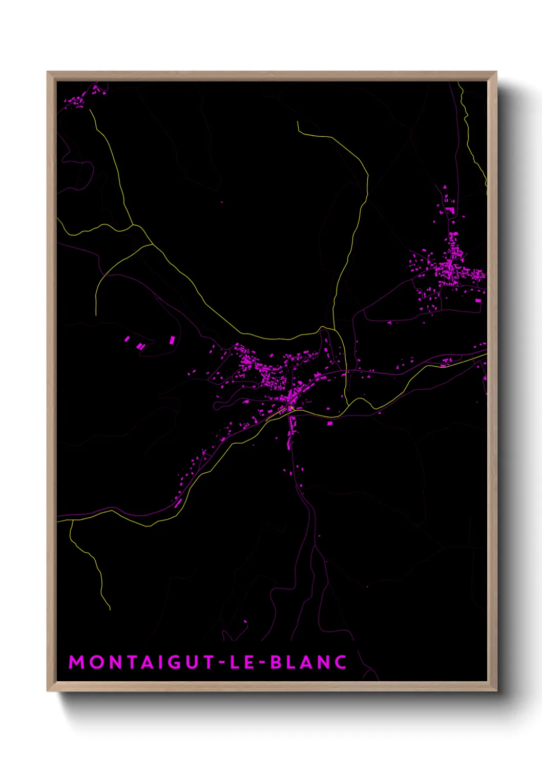 Une affiche de carte sur Montaigut-le-Blanc
