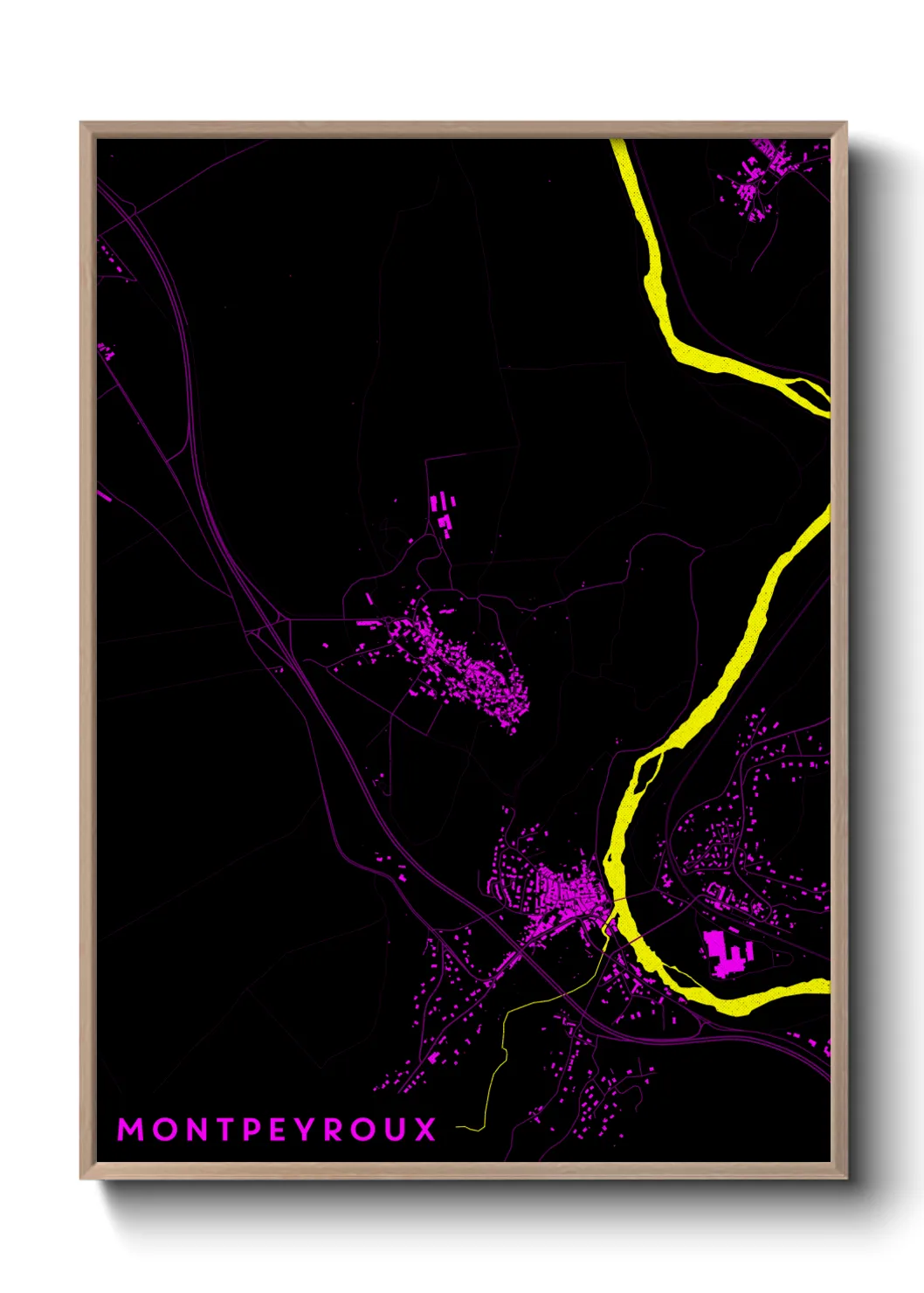Une affiche de carte sur Montpeyroux