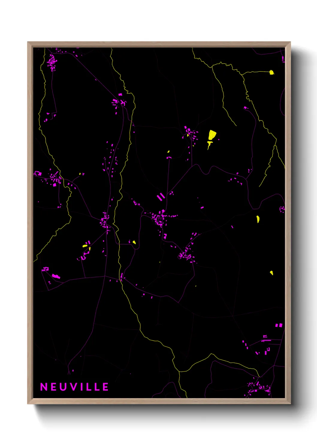 Une affiche de carte sur Neuville