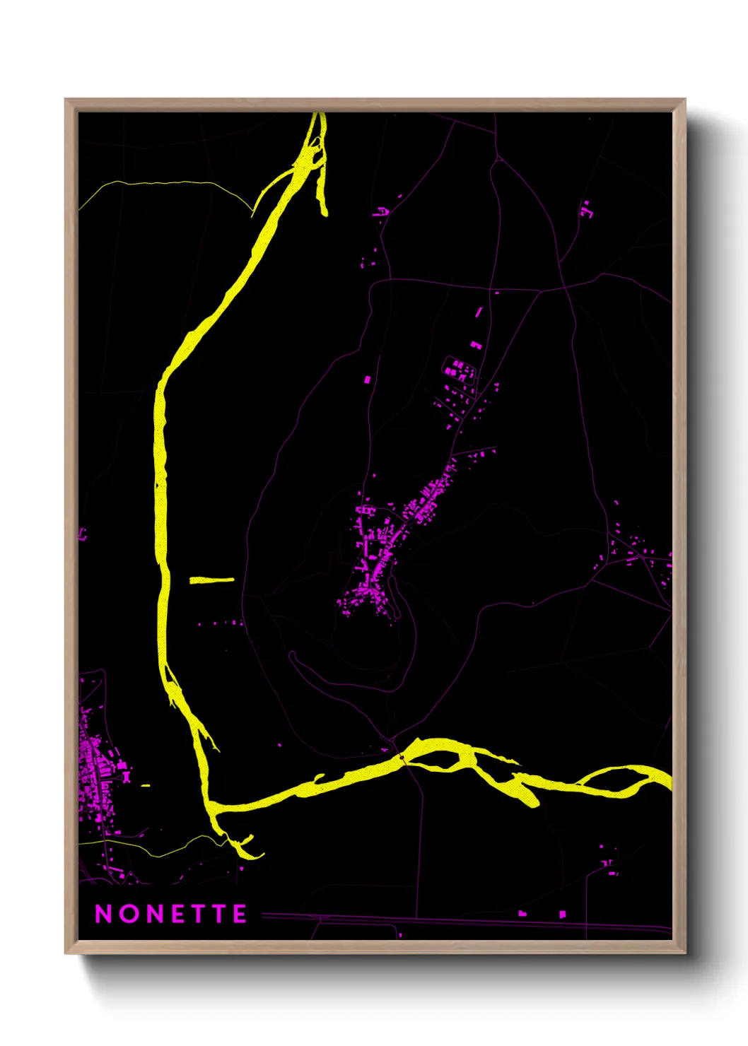 Une affiche de carte sur Nonette