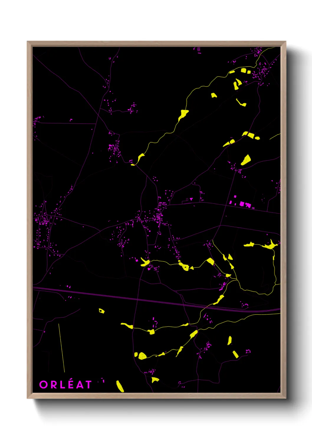 Une affiche de carte sur Orléat