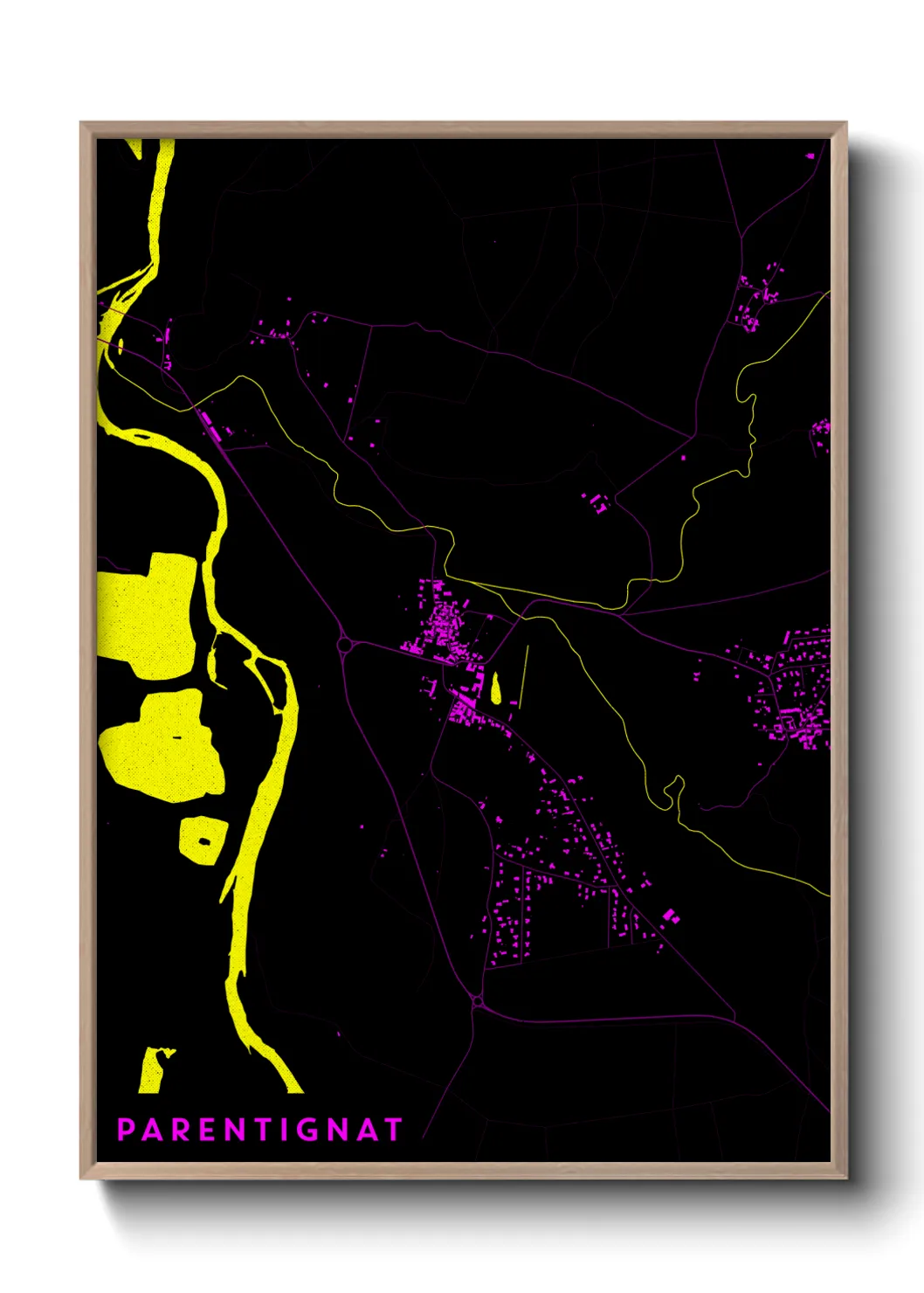 Une affiche de carte sur Parentignat