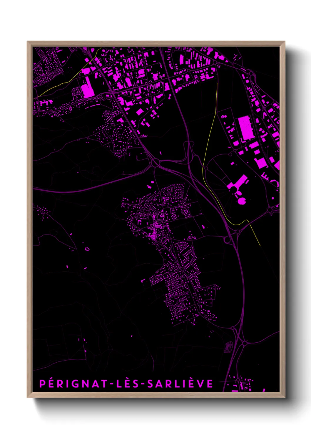 Une affiche de carte sur Pérignat-lès-Sarliève
