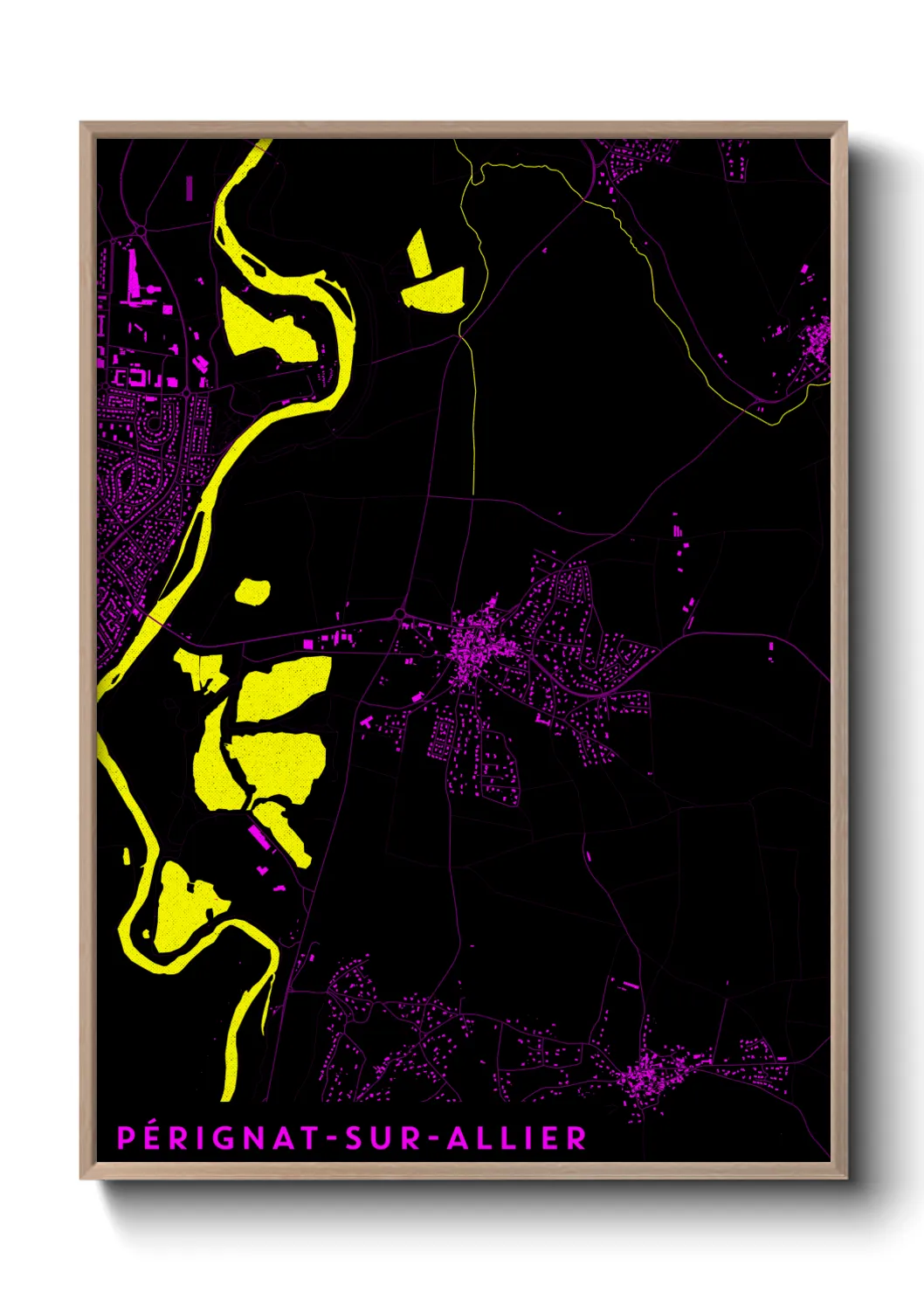 Une affiche de carte sur Pérignat-sur-Allier