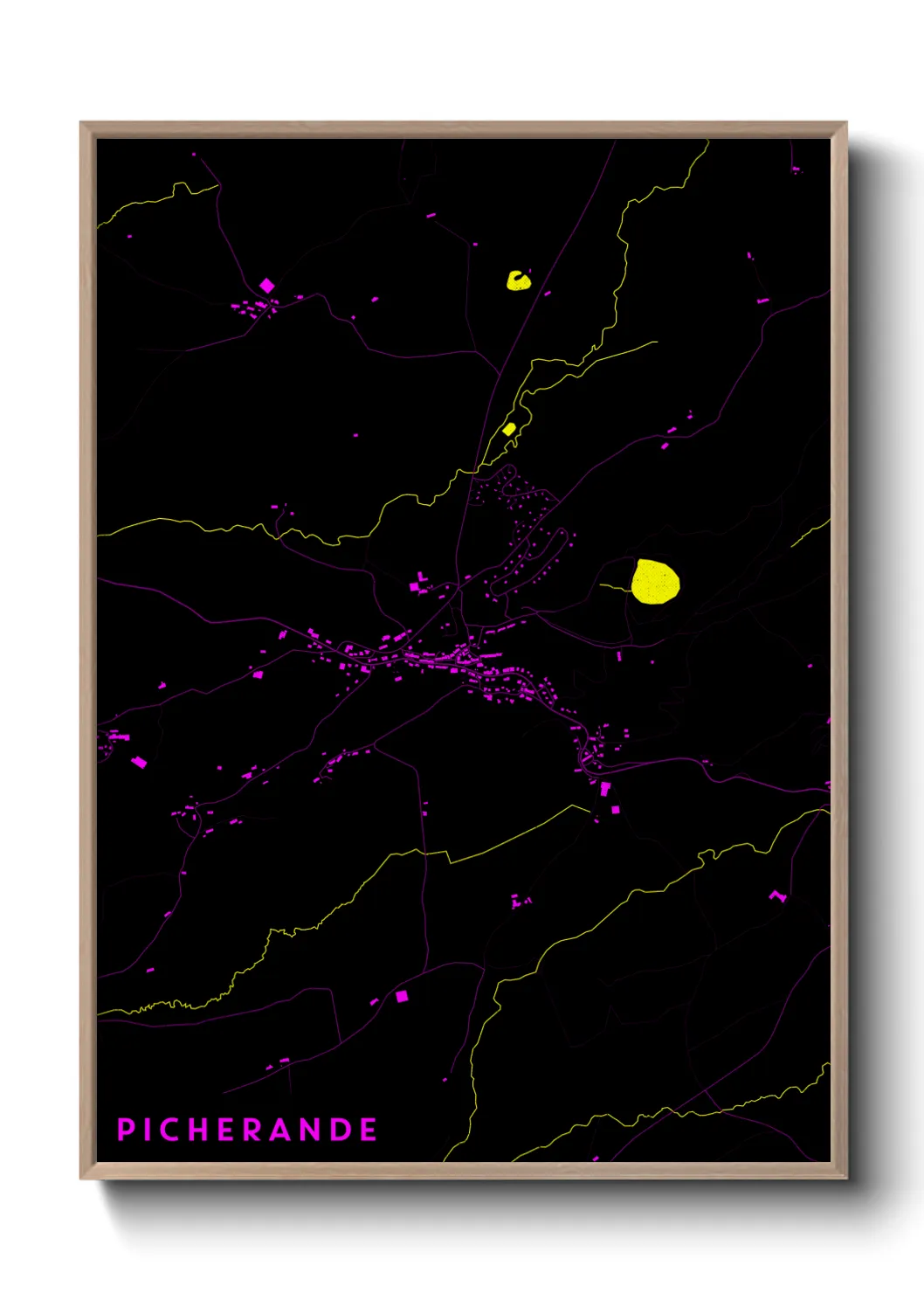 Une affiche de carte sur Picherande