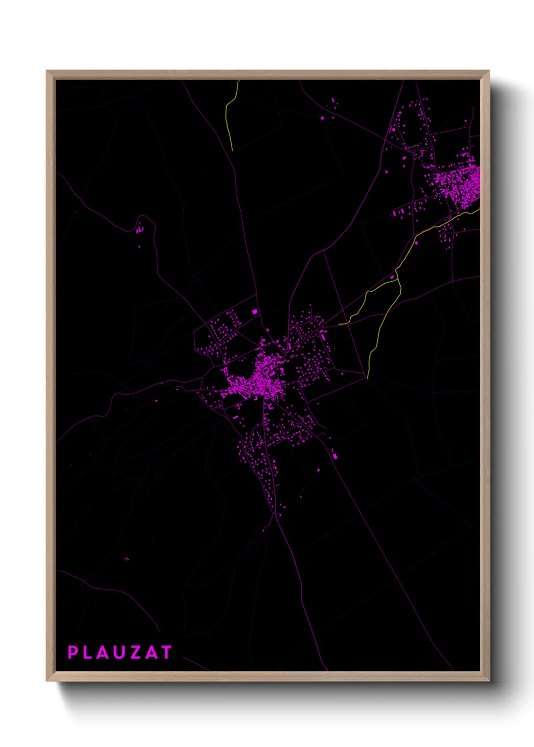 Une affiche de carte sur Plauzat