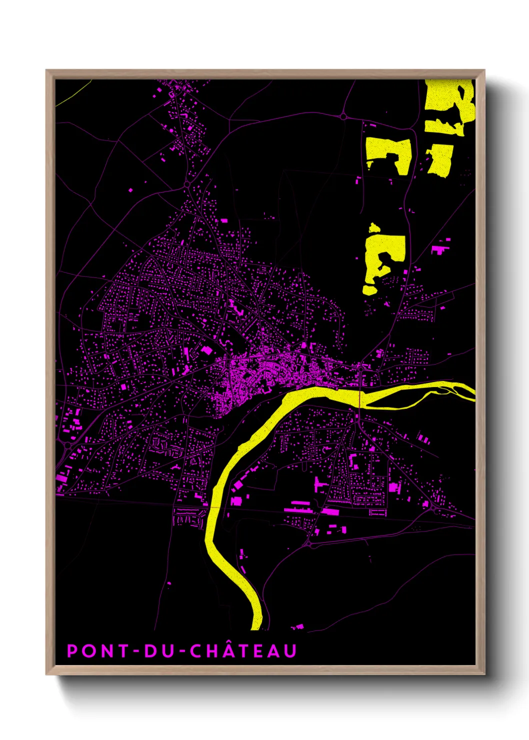 Une affiche de carte sur Pont-du-Château