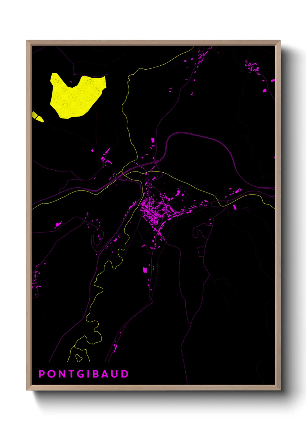 Une affiche de carte sur Pontgibaud