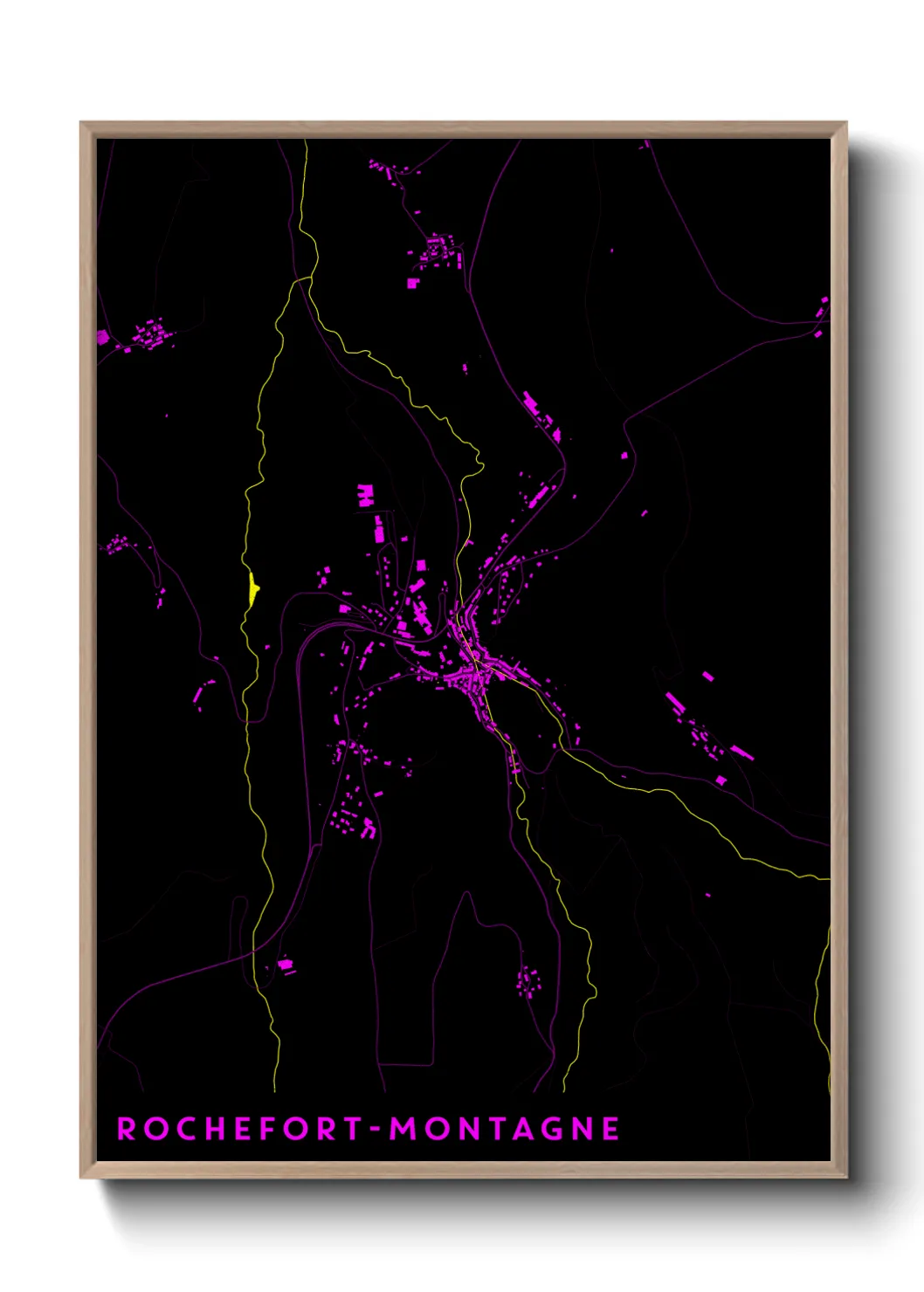 Une affiche de carte sur Rochefort-Montagne
