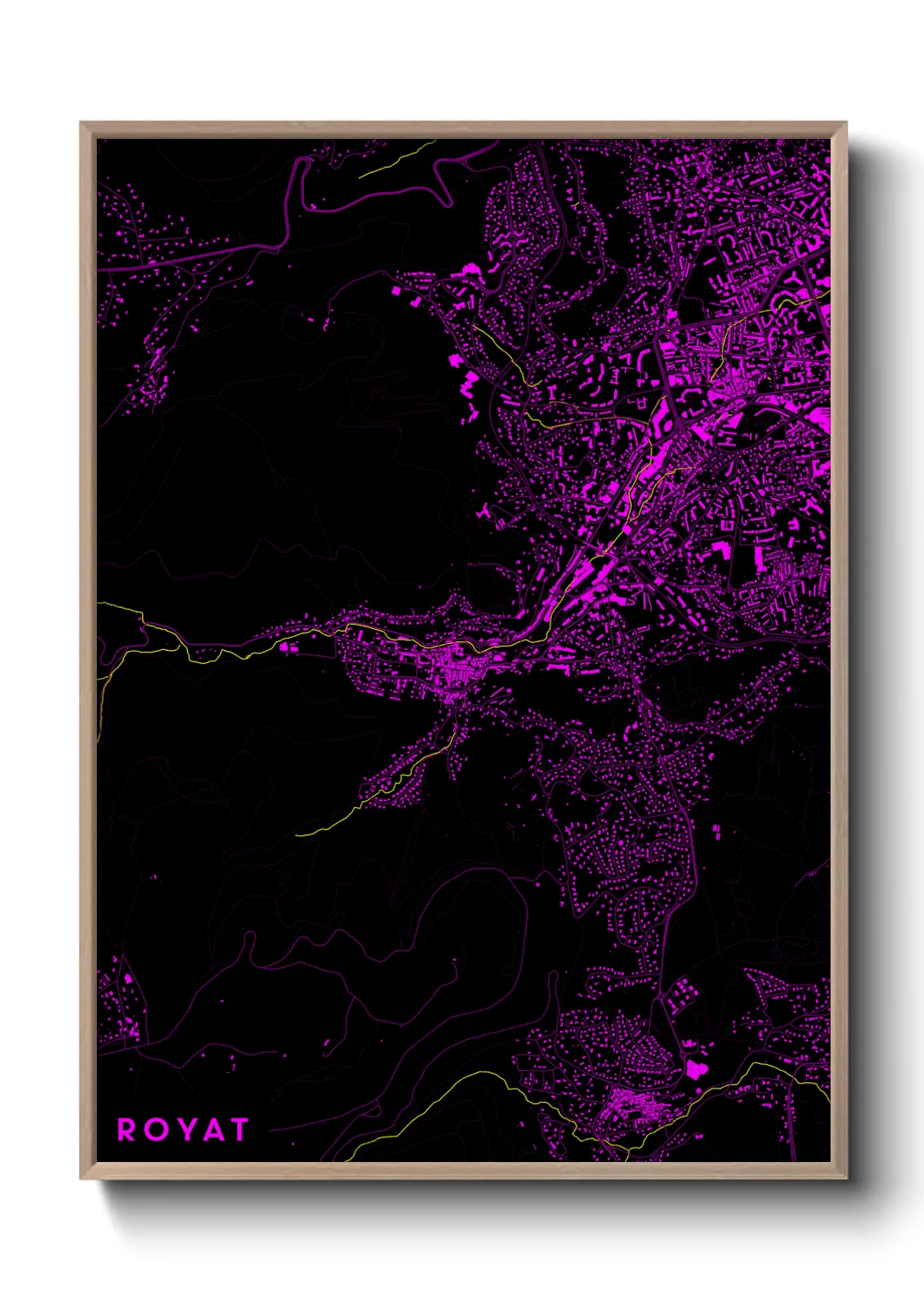 Une affiche de carte sur Royat