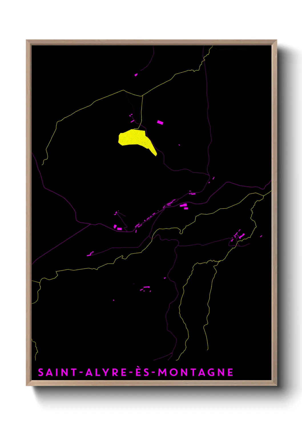 Une affiche de carte sur Saint-Alyre-ès-Montagne