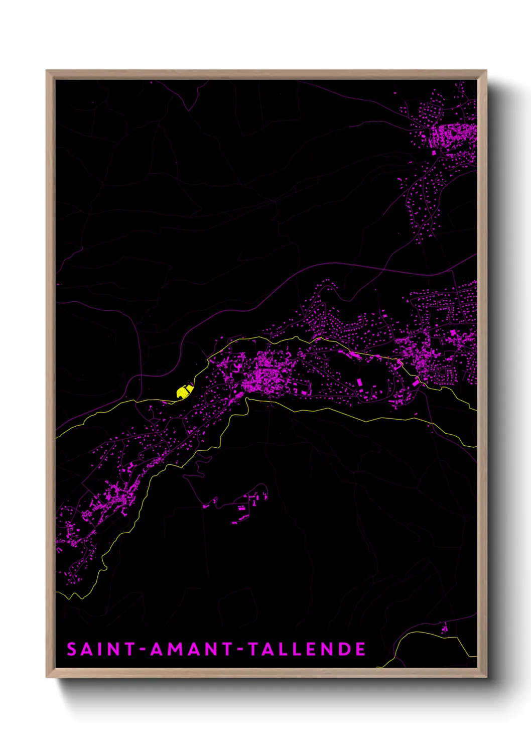 Une affiche de carte sur Saint-Amant-Tallende