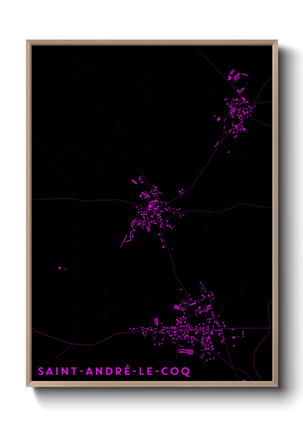 Une affiche de carte sur Saint-André-le-Coq
