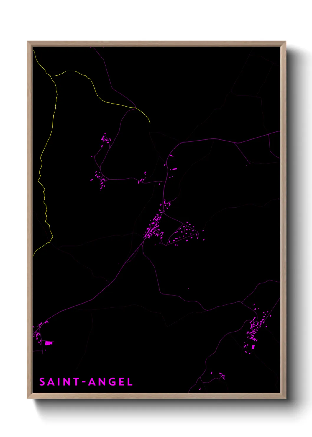Une affiche de carte sur Saint-Angel