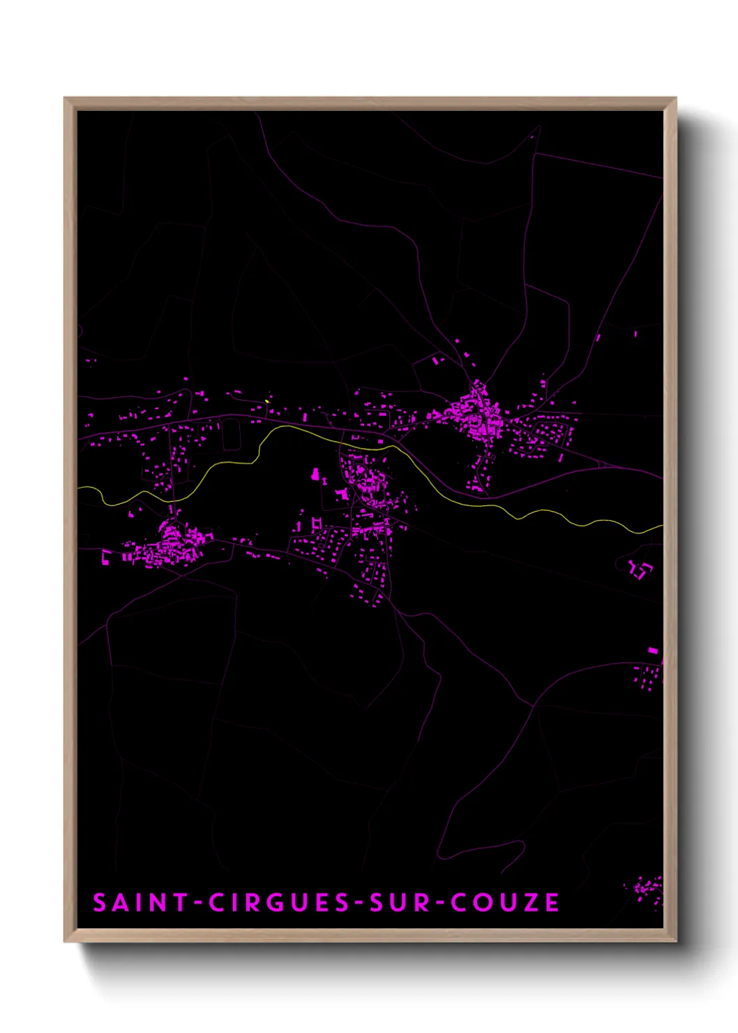Une affiche de carte sur Saint-Cirgues-sur-Couze