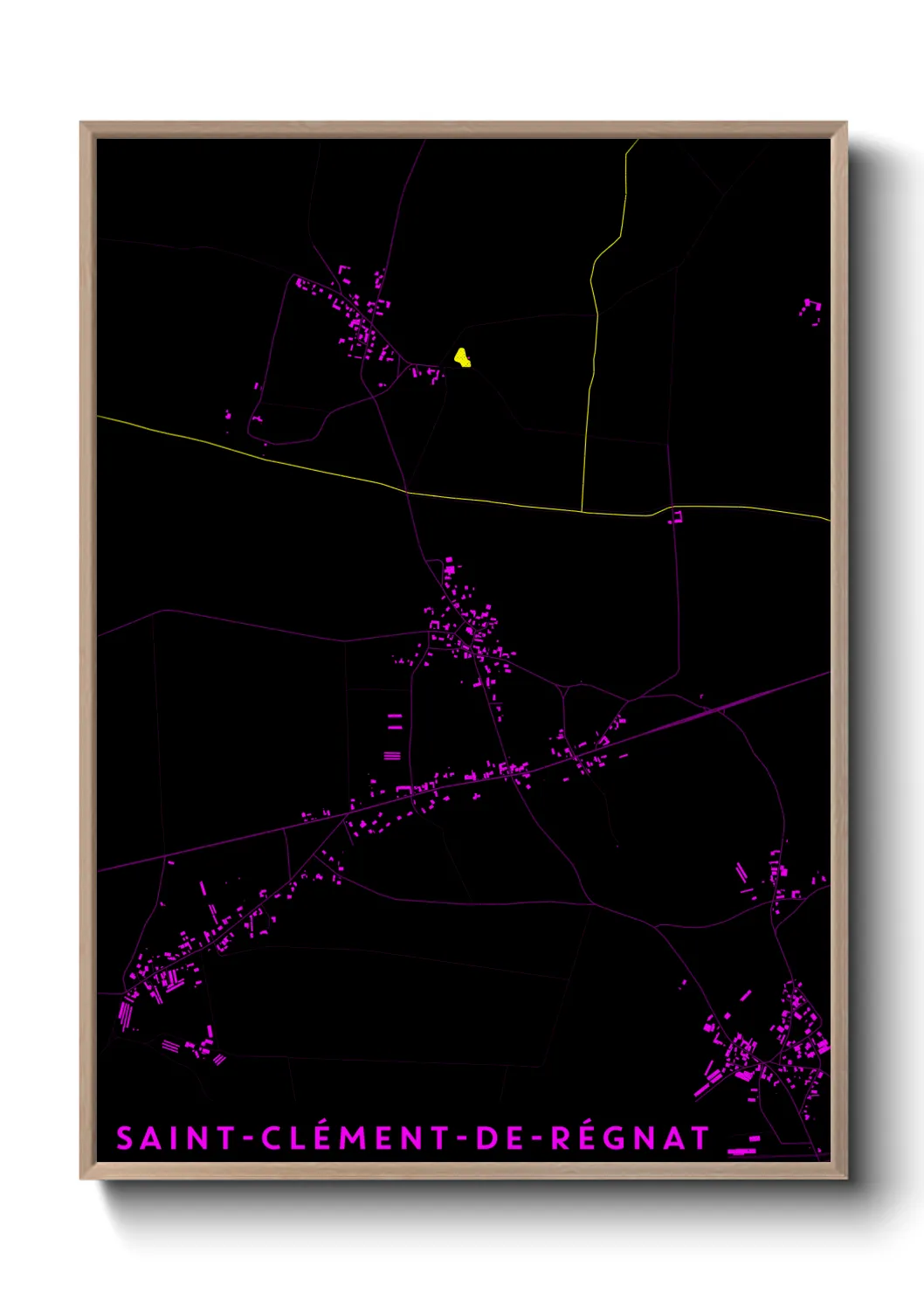 Une affiche de carte sur Saint-Clément-de-Régnat