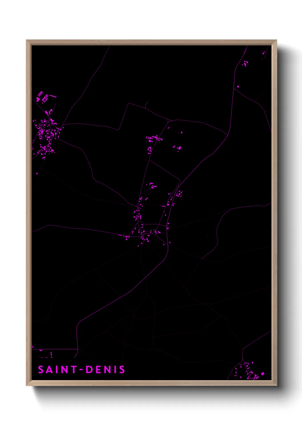 Une affiche de carte sur Saint-Denis