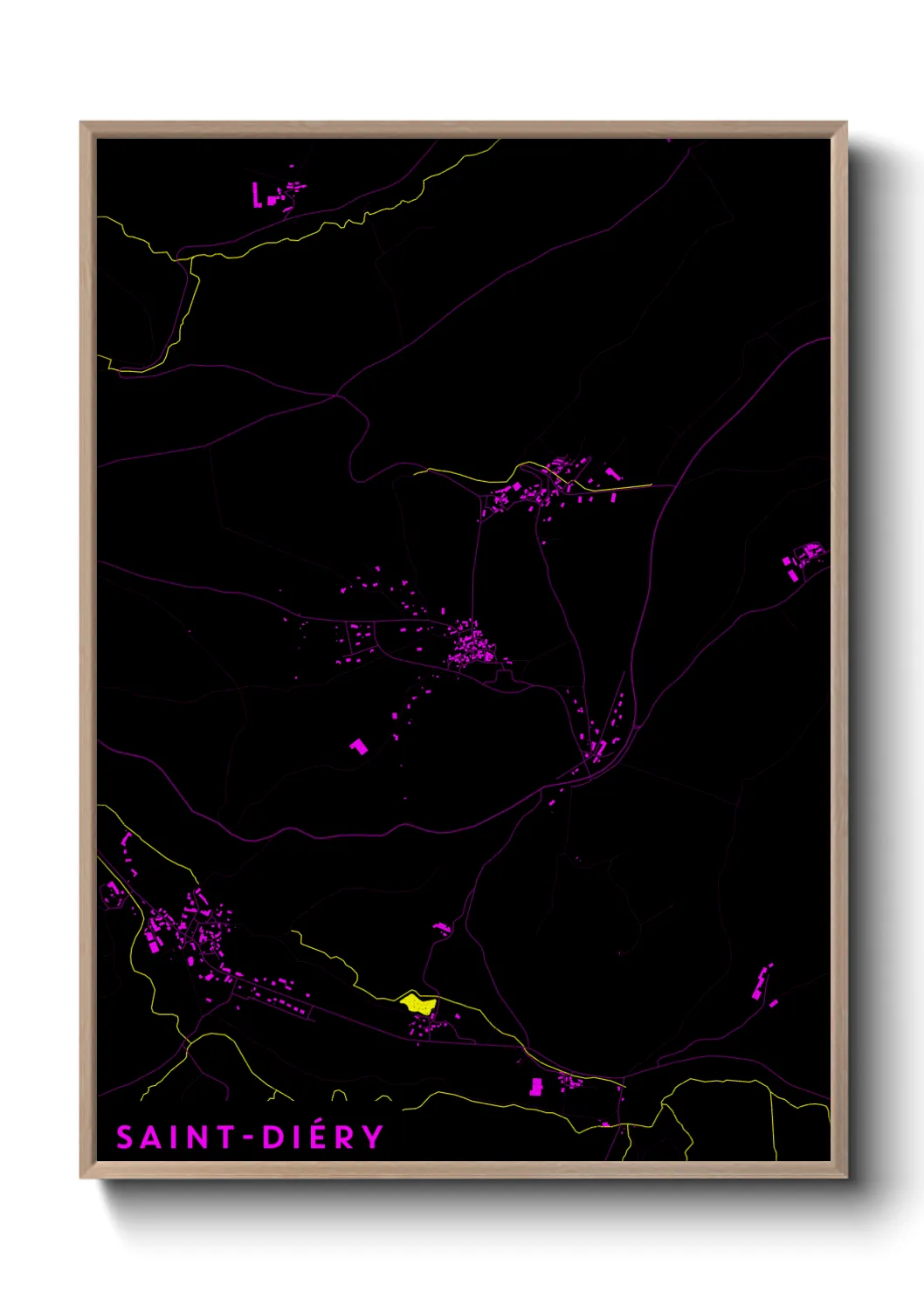 Une affiche de carte sur Saint-Diéry