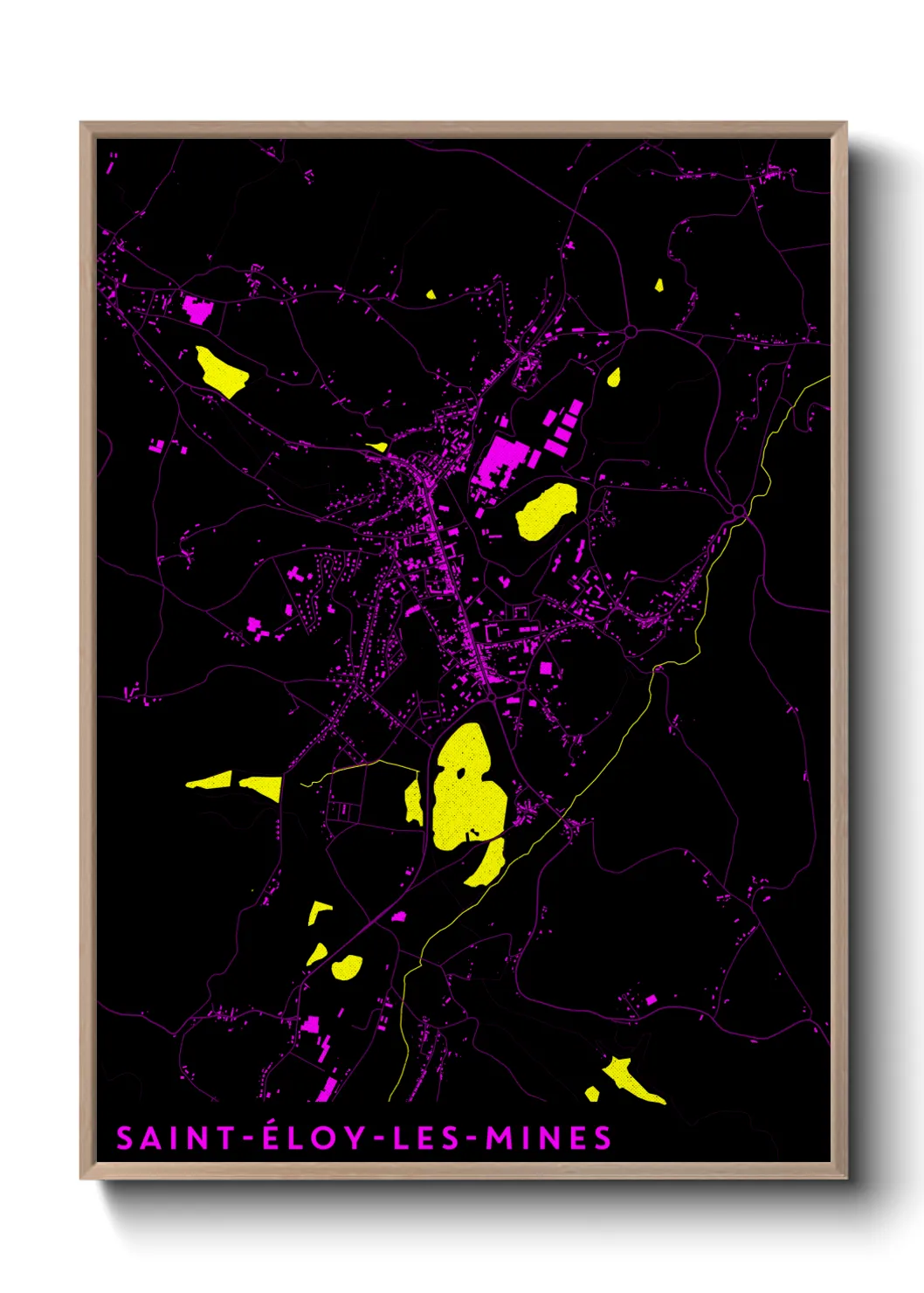 Une affiche de carte sur Saint-Éloy-les-Mines