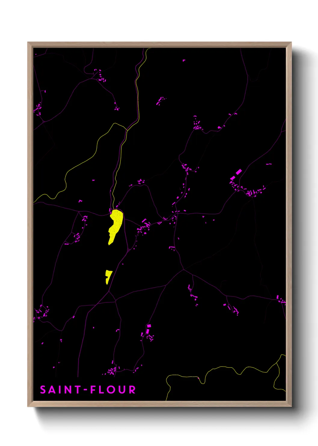 Une affiche de carte sur Saint-Flour