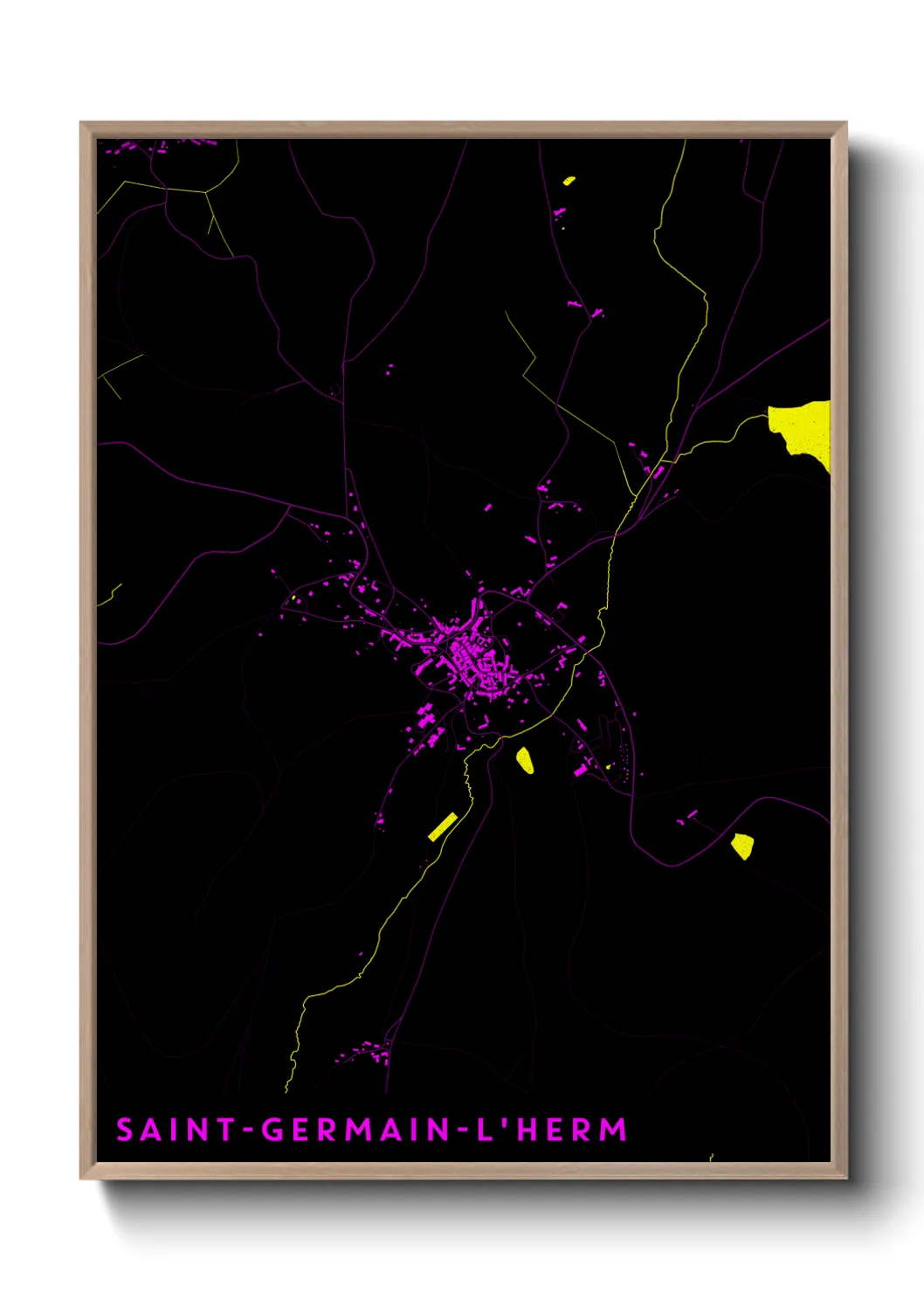 Une affiche de carte sur Saint-Germain-l'Herm