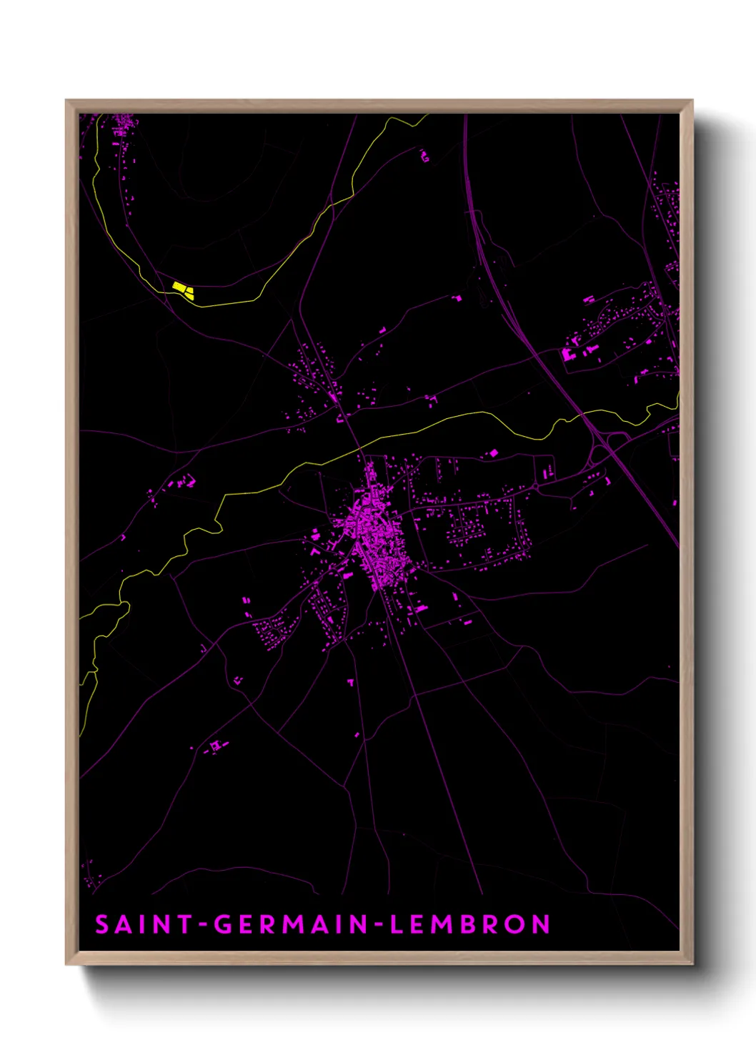 Une affiche de carte sur Saint-Germain-Lembron