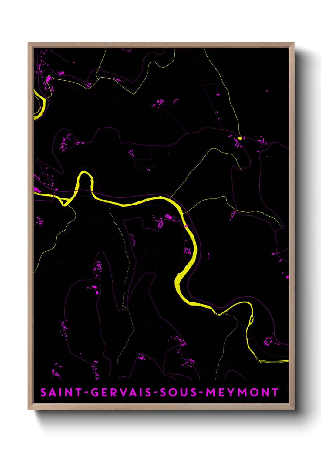 Une affiche de carte sur Saint-Gervais-sous-Meymont