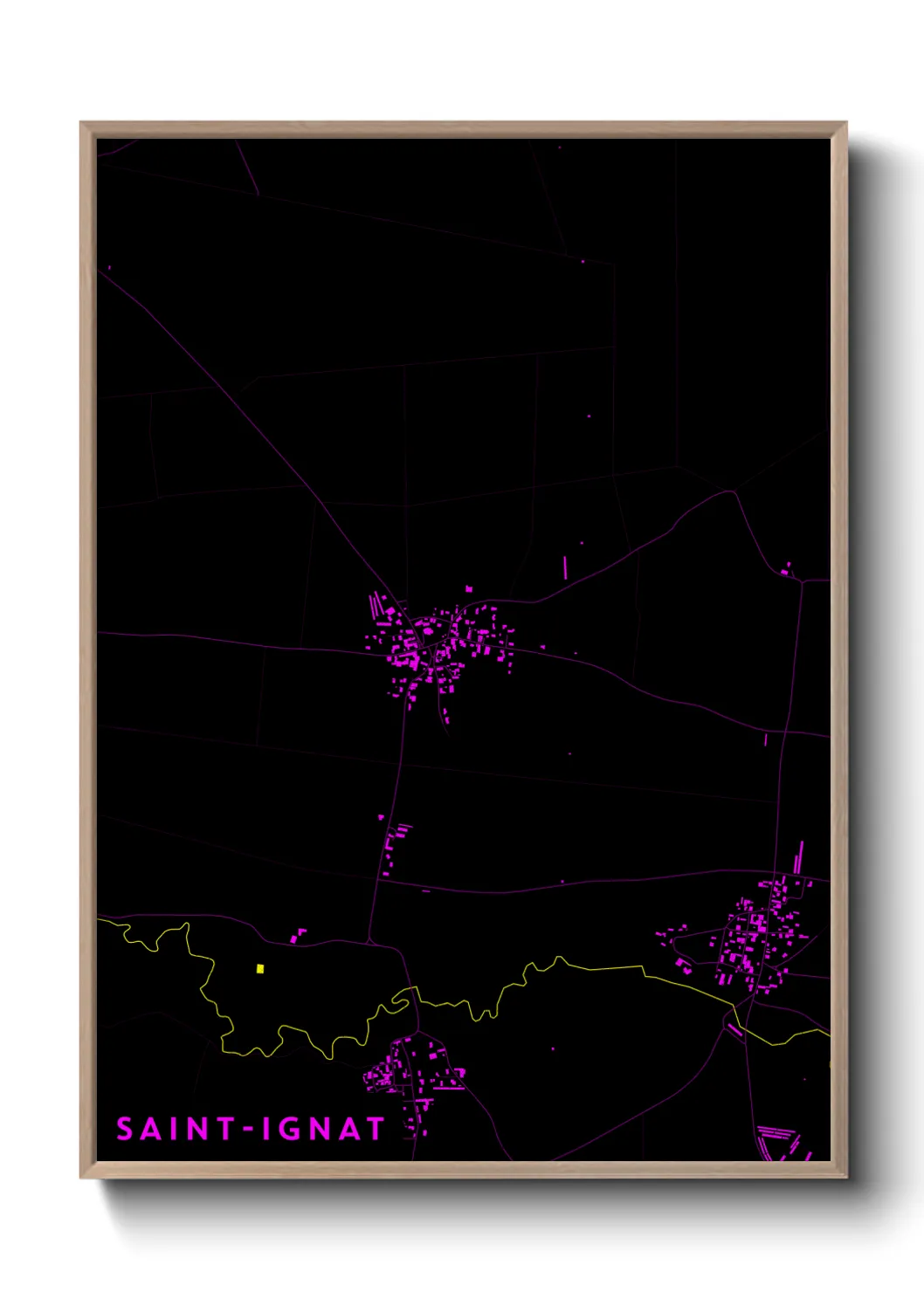 Une affiche de carte sur Saint-Ignat