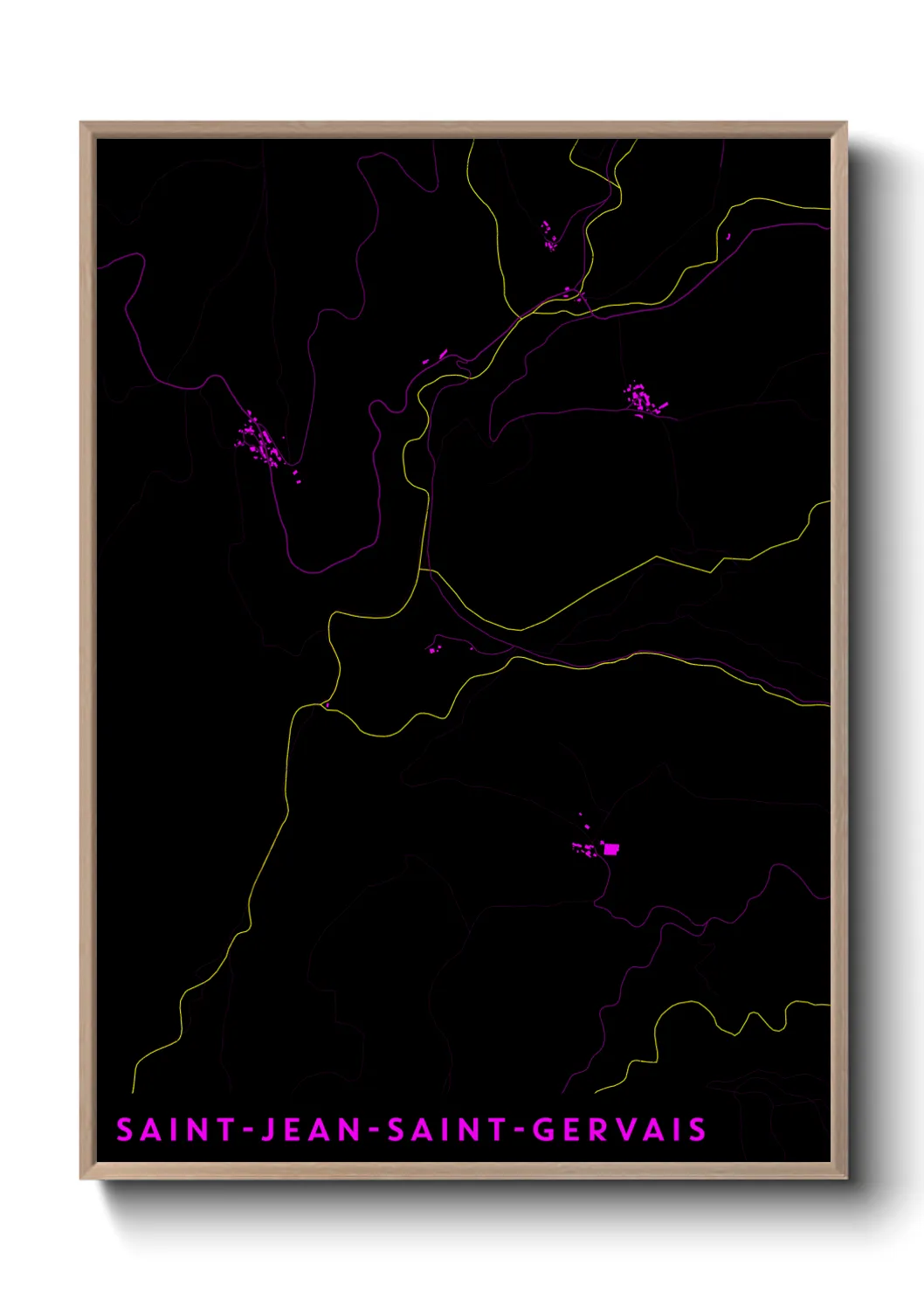 Une affiche de carte sur Saint-Jean-Saint-Gervais