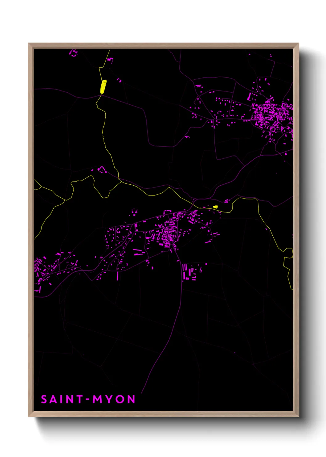 Une affiche de carte sur Saint-Myon