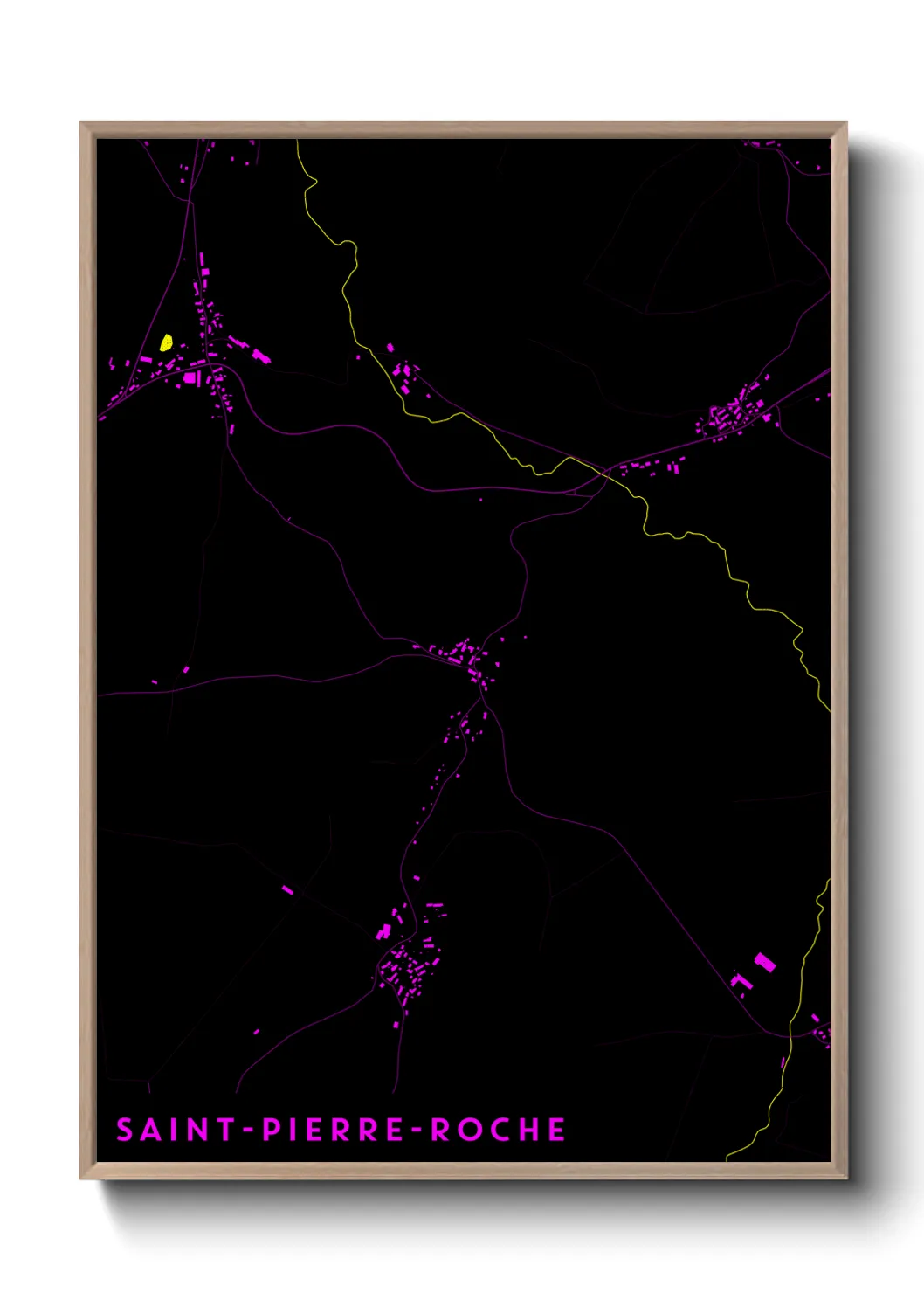 Une affiche de carte sur Saint-Pierre-Roche