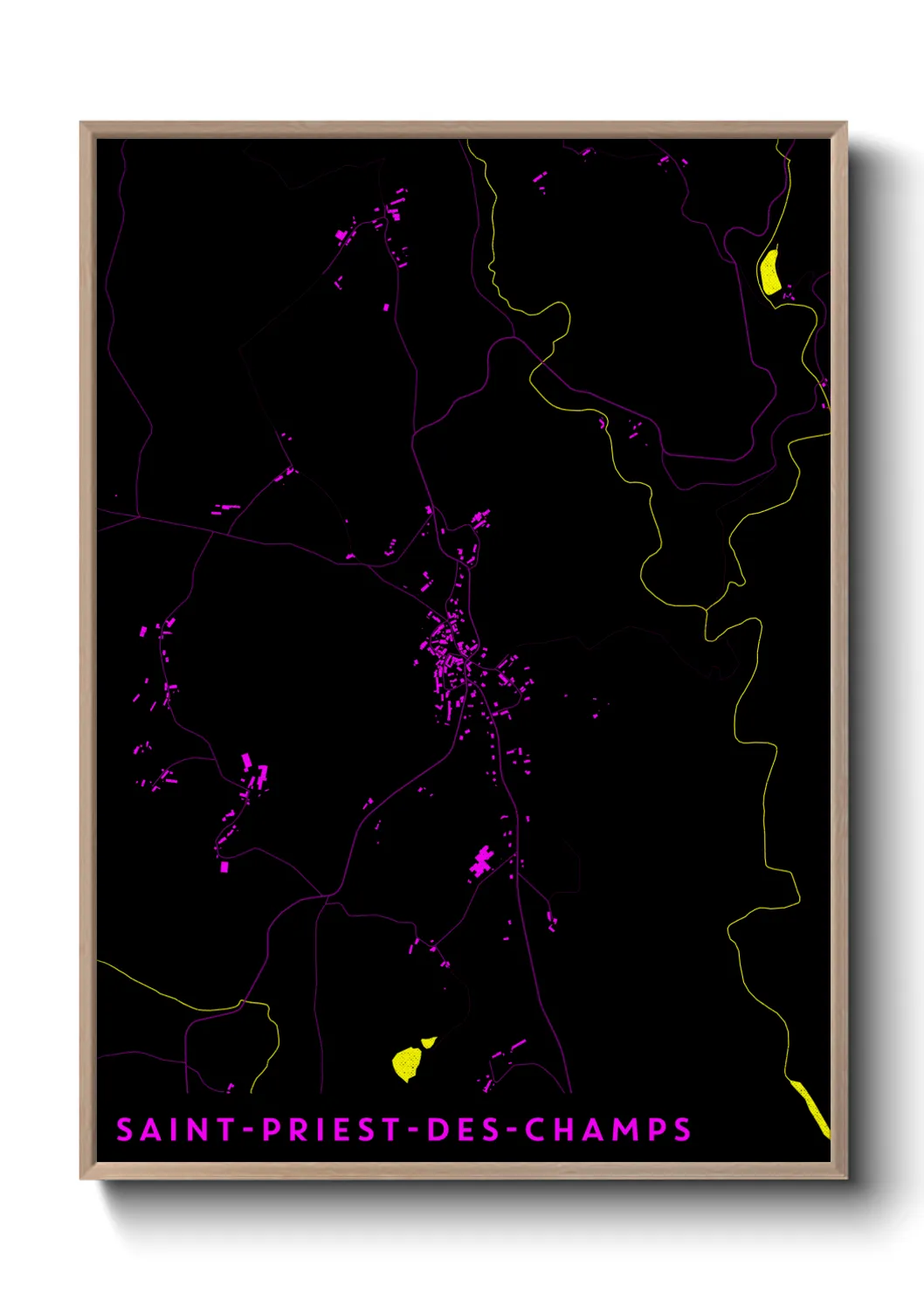 Une affiche de carte sur Saint-Priest-des-Champs