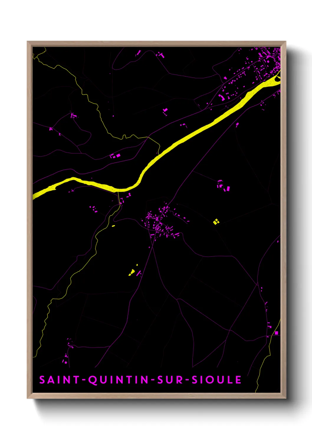 Une affiche de carte sur Saint-Quintin-sur-Sioule