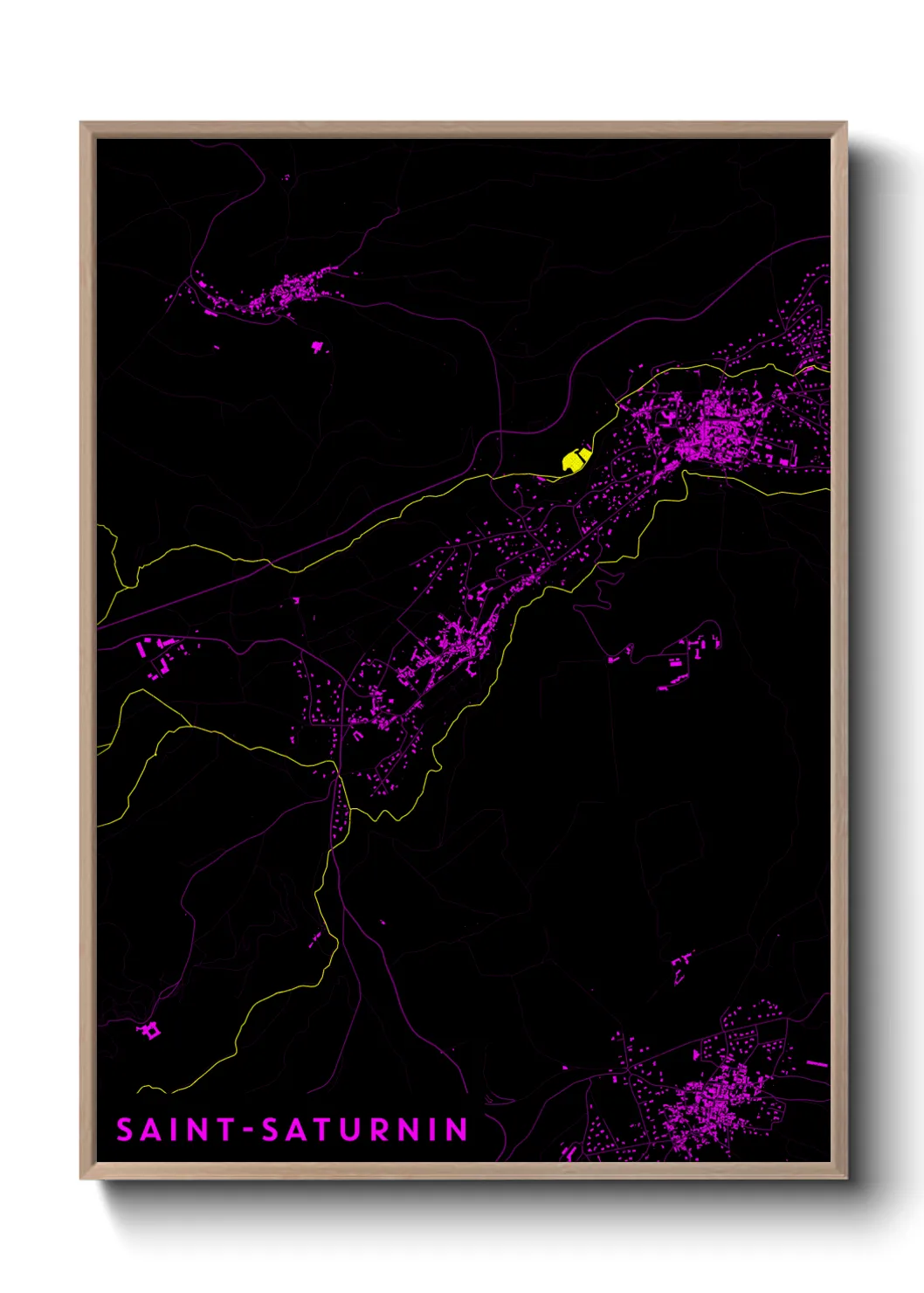 Une affiche de carte sur Saint-Saturnin