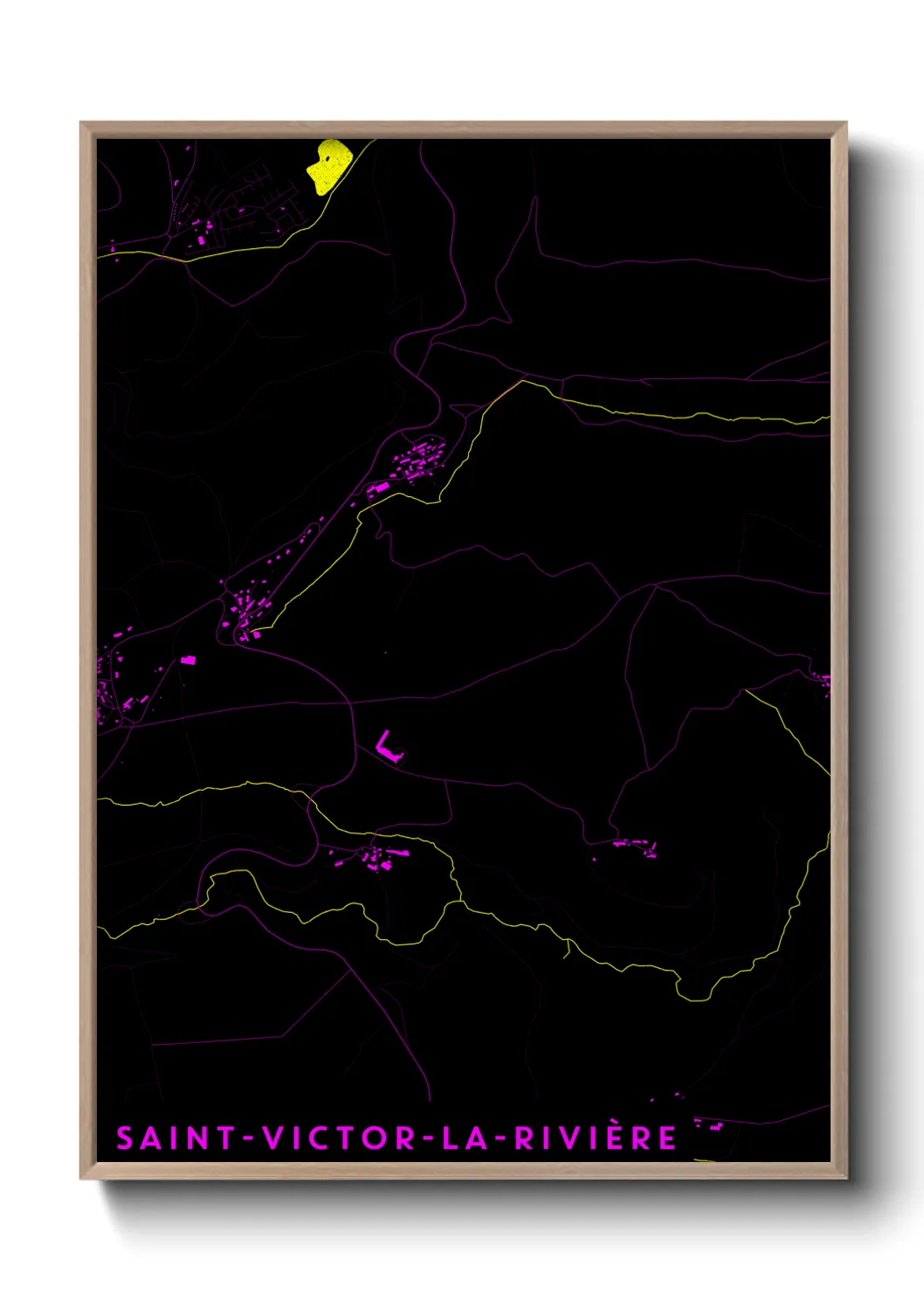Une affiche de carte sur Saint-Victor-la-Rivière