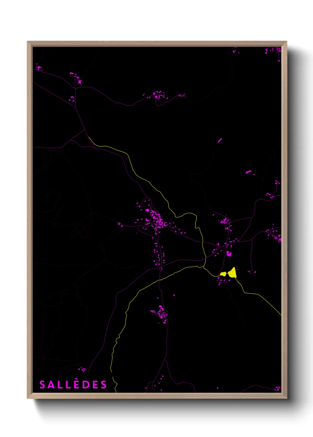 Une affiche de carte sur Sallèdes