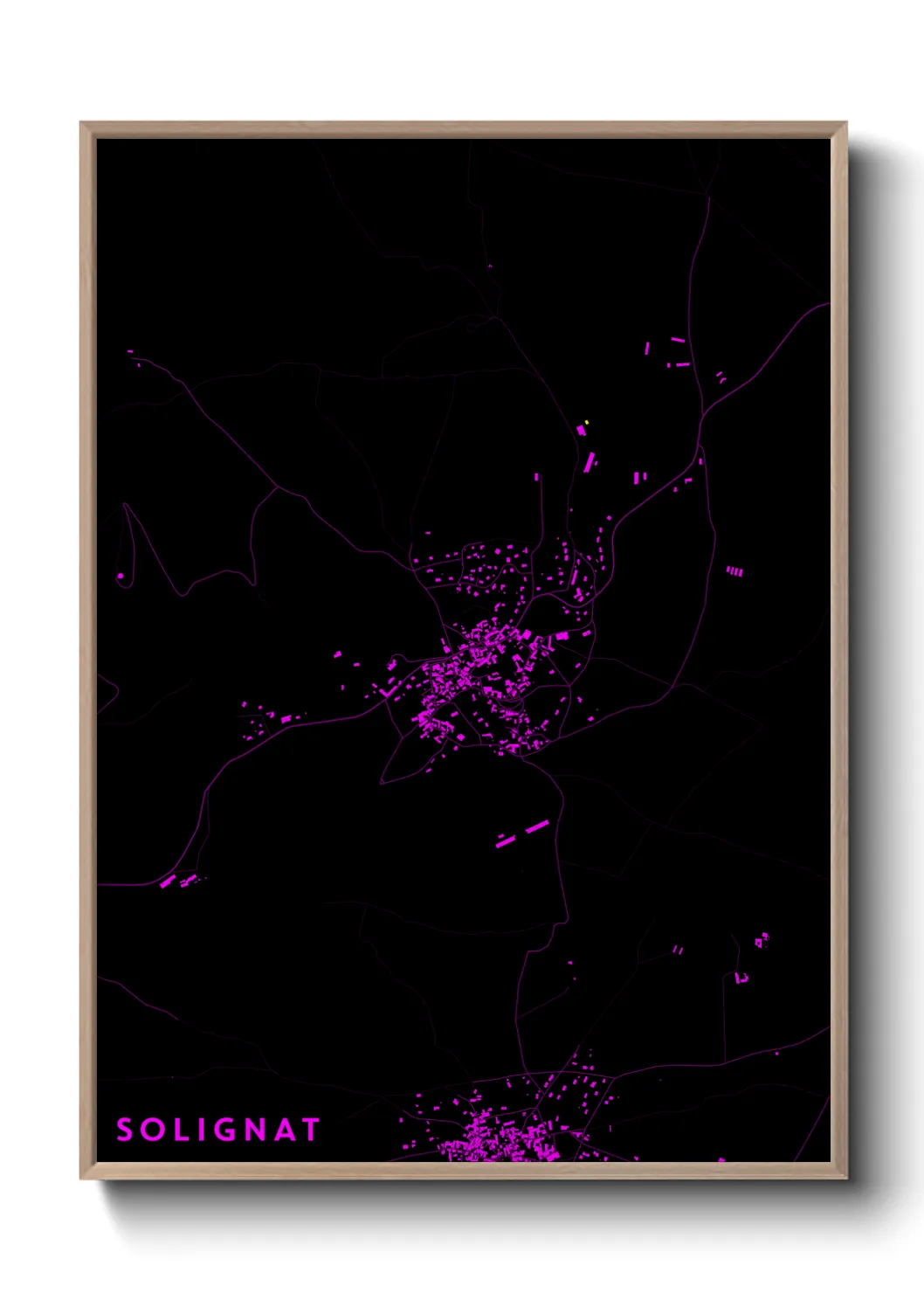 Une affiche de carte sur Solignat